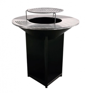 Grand barbecue noir avec plaque en acier EFP56B