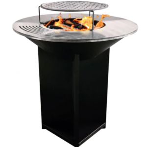 Grand barbecue noir avec plaque en acier EFP56B